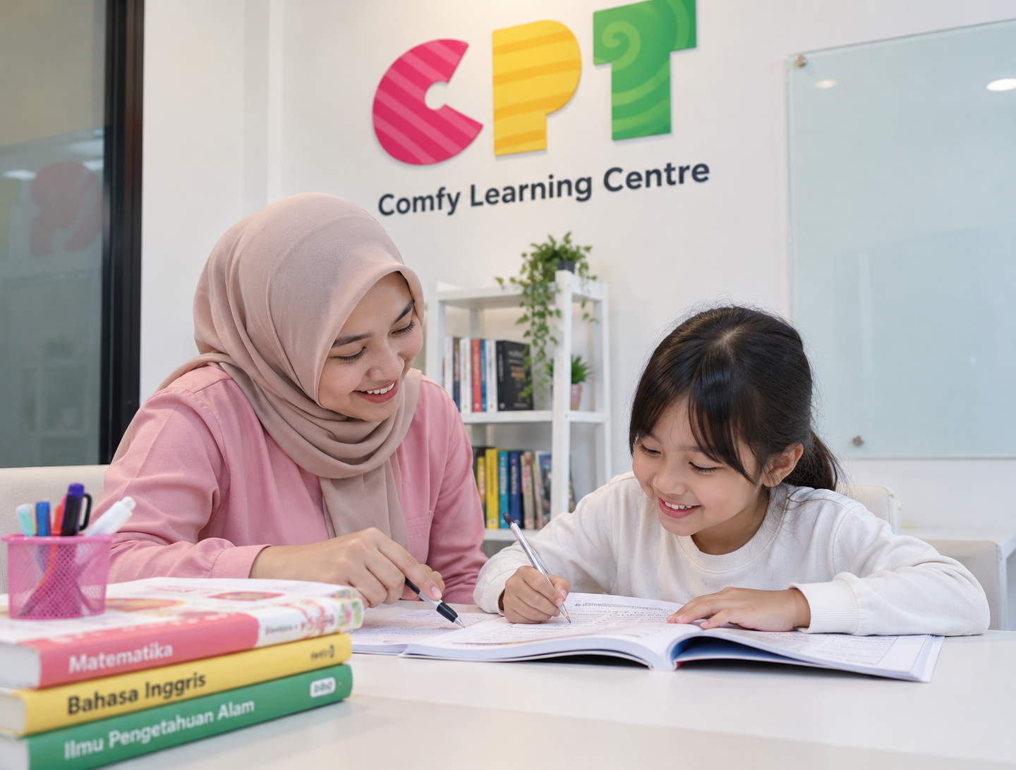 Tutor Comfy Learning Centre mendampingi siswa belajar